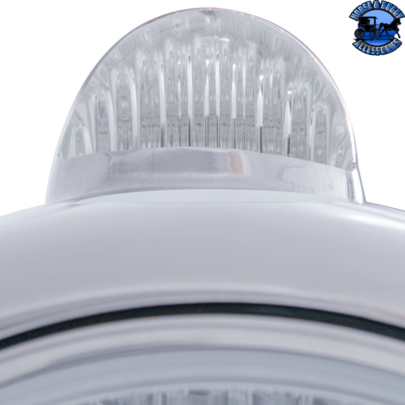 CHROME GUIDE 682-C HEADLIGHT H4 & DUAL MODE LED SIGNAL (Choose Color) HEADLIGHT Clear,Amber Gray