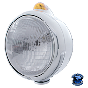 CHROME GUIDE 682-C HEADLIGHT H6024 & DUAL MODE LED SIGNAL (Choose Color) HEADLIGHT Amber Gray