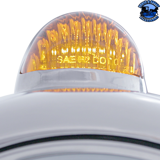 CHROME GUIDE 682-C HEADLIGHT H6024 & DUAL MODE LED SIGNAL (Choose Color) HEADLIGHT Amber,Clear Gray