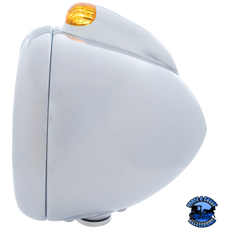 CHROME GUIDE 682-C HEADLIGHT H6024 & DUAL MODE LED SIGNAL (Choose Color) HEADLIGHT Amber,Clear Light Gray