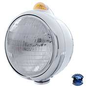 CHROME GUIDE 682-C HEADLIGHT 6014 & DUAL MODE LED SIGNAL (Choose Color) HEADLIGHT Amber Gray