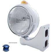 CHROME GUIDE 682-C HEADLIGHT 6014 & DUAL MODE LED SIGNAL (Choose Color) HEADLIGHT Amber,Clear Gray