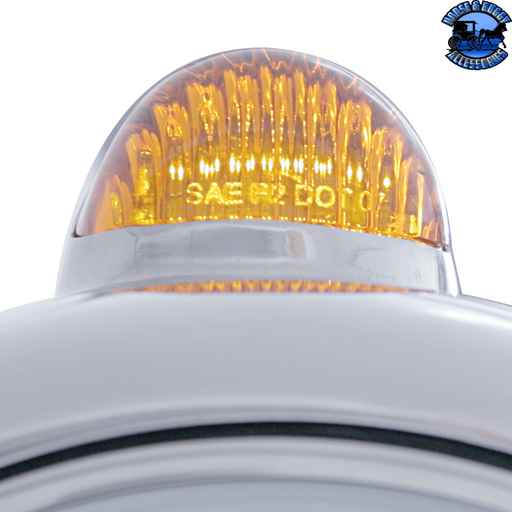 Gray STAINLESS STEEL GUIDE 682-C HEADLIGHT CRYSTAL H4 & DUAL MODE LED SIGNAL (Choose Color) HEADLIGHT Amber,Clear