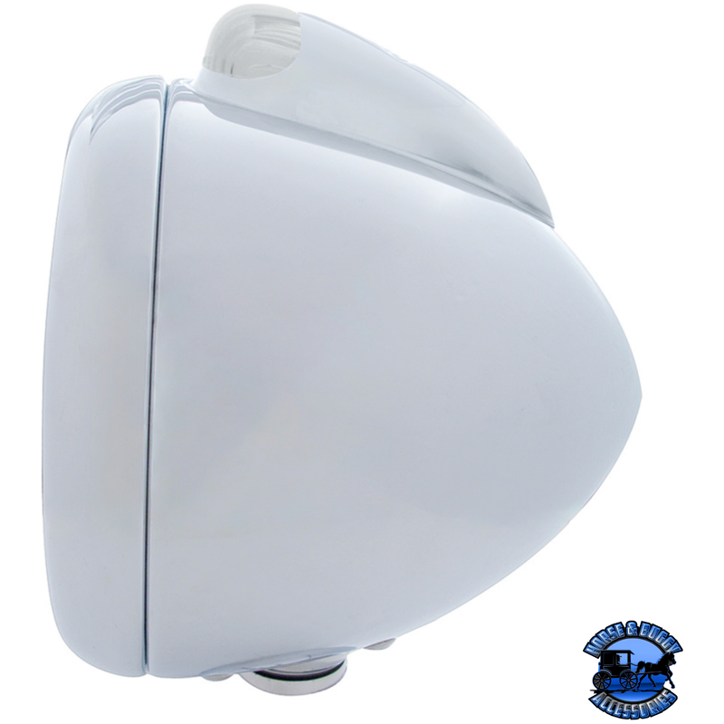 STAINLESS STEEL GUIDE 682-C HEADLIGHT 6014 & DUAL MODE LED SIGNAL (Choose Color) HEADLIGHT Clear,Amber Light Gray