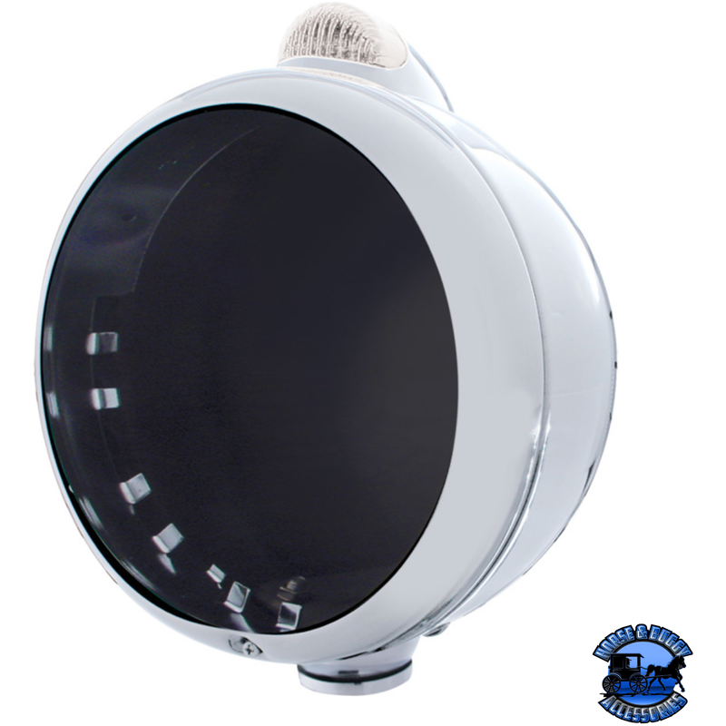 STAINLESS STEEL GUIDE 682-C HEADLIGHT NO BULB WITH LED SIGNAL (Choose Color) HOUSING Clear Dark Slate Gray