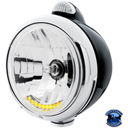 BLACK GUIDE 682-C HEADLIGHT H4 WITH 10 AMBER LED & DUAL MODE LED SIGNAL (Choose Color) HEADLIGHT Clear Dark Slate Gray