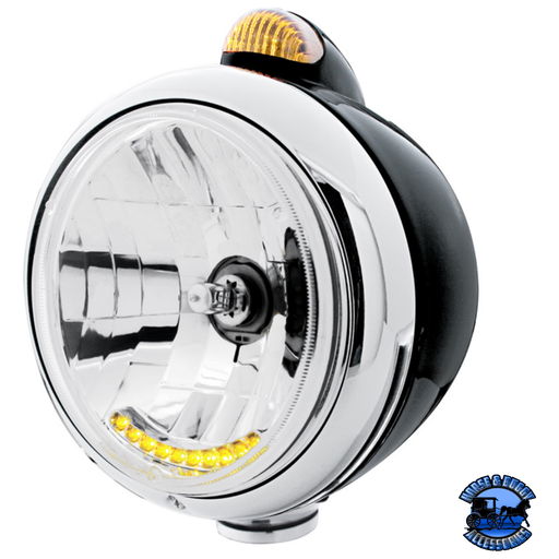 BLACK GUIDE 682-C HEADLIGHT H4 WITH 10 AMBER LED & DUAL MODE LED SIGNAL (Choose Color) HEADLIGHT Amber Dark Slate Gray