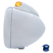 CHROME GUIDE 682-C HEADLIGHT H4 WITH 10 AMBER LED & DUAL MODE LED SIGNAL (Choose Color) HEADLIGHT Amber,Clear Light Gray