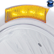 CHROME CLASSIC HEADLIGHT CRYSTAL H4 BULB & LED TURN SIGNAL (Choose Color) HEADLIGHT Amber,Clear Light Gray