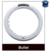 STAINLESS STEEL BULLET CLASSIC HEADLIGHT H4 BULB & LED TURN SIGNAL (Choose Color) HEADLIGHT Amber,Clear Black