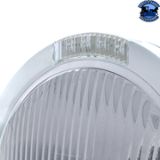 STAINLESS STEEL BULLET CLASSIC HEADLIGHT H4 BULB & LED TURN SIGNAL (Choose Color) HEADLIGHT Amber,Clear Gray