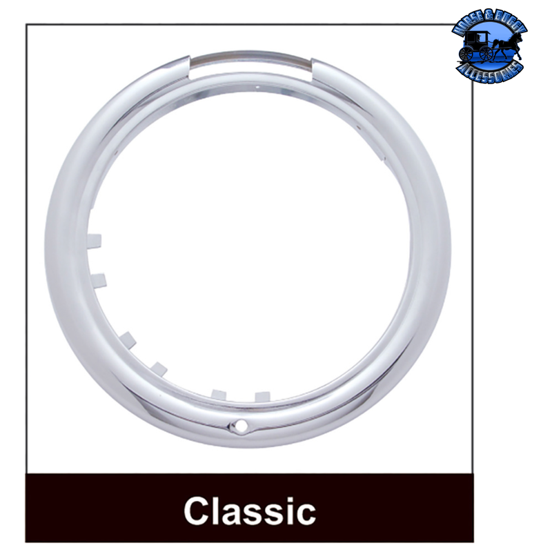 STAINLESS STEEL CLASSIC HALF MOON HEADLIGHT CRYSTAL H4 BULB & LED TURN SIGNAL (Choose Color) HEADLIGHT Amber,Clear Black