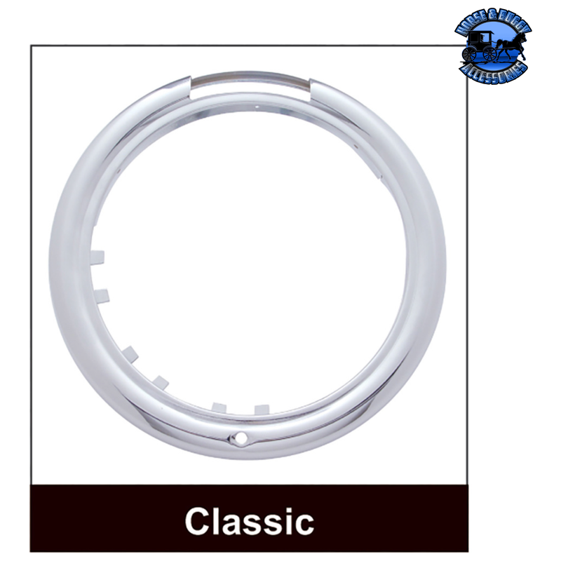 STAINLESS STEEL CLASSIC HALF MOON HEADLIGHT H4 BULB & LED TURN SIGNAL (Choose Color) HEADLIGHT Amber,Clear Black