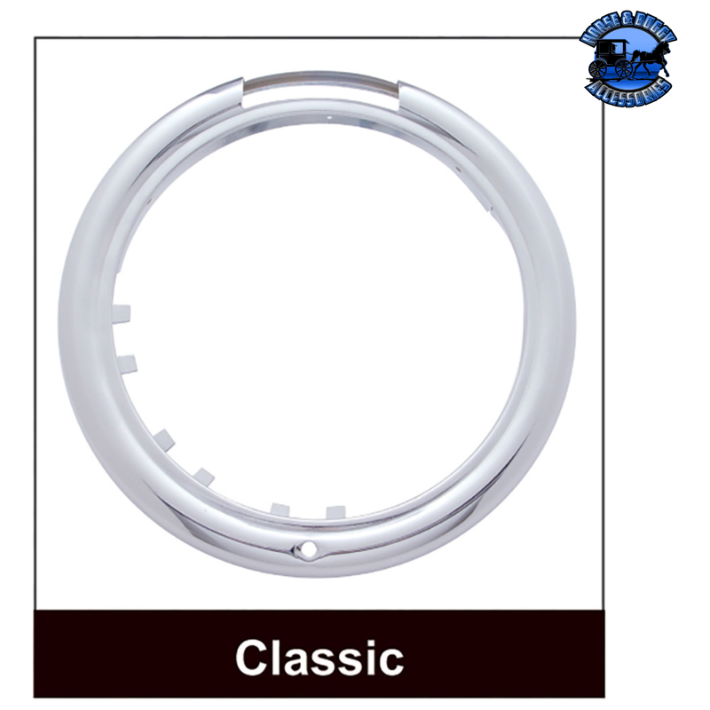 STAINLESS STEEL CLASSIC HALF MOON HEADLIGHT H6024 BULB & LED TURN SIGNAL (Choose Color) HEADLIGHT Amber,Clear Black