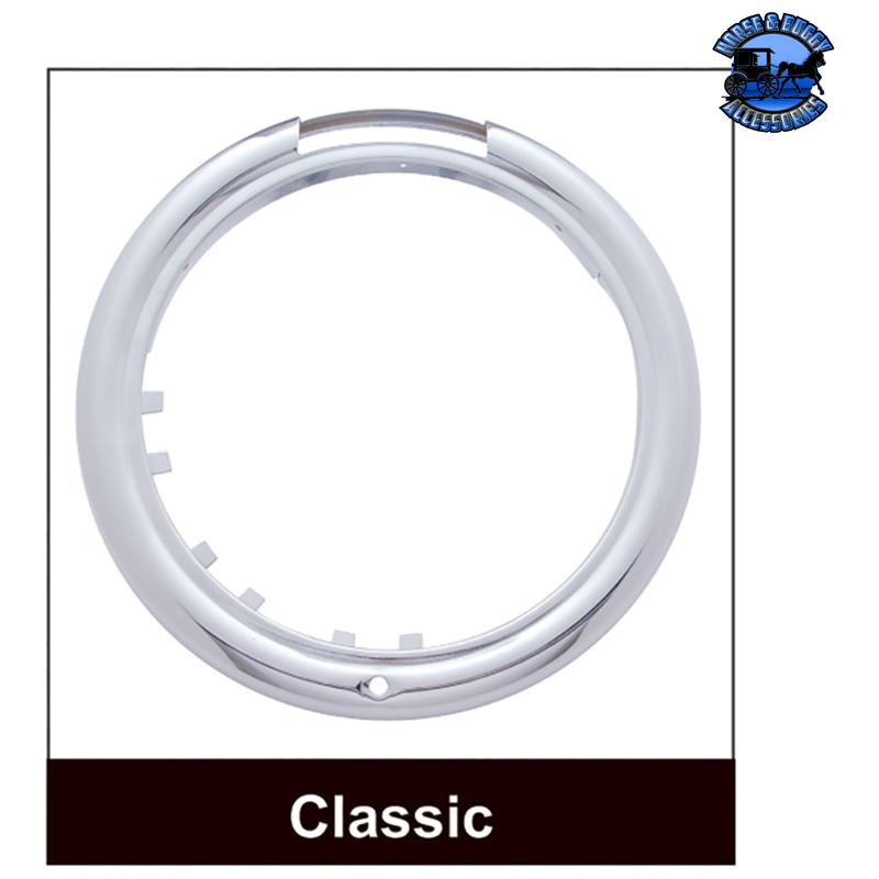 STAINLESS STEEL CLASSIC HALF MOON HEADLIGHT 6014 BULB & LED TURN SIGNAL (Choose Color) HEADLIGHT Clear,Amber Black