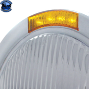 STAINLESS STEEL BULLET HALF MOON HEADLIGHT H4 BULB & LED TURN SIGNAL (Choose Color) HEADLIGHT Amber,Clear Dark Gray