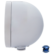 STAINLESS STEEL BULLET HALF MOON HEADLIGHT H6024 BULB & LED TURN SIGNAL (Choose Color) HEADLIGHT Amber,Clear Gray