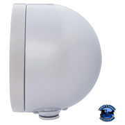 STAINLESS STEEL BULLET HALF MOON HEADLIGHT 6014 BULB & LED TURN SIGNAL (Choose Color) HEADLIGHT Amber,Clear Gray