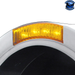 Gray STAINLESS STEEL BULLET HALF MOON HEADLIGHT NO BULB WITH LED TURN SIGNAL (Choose Color) HEADLIGHT Amber,Clear