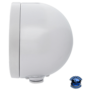 STAINLESS STEEL BULLET HALF MOON HEADLIGHT NO BULB WITH LED TURN SIGNAL (Choose Color) HEADLIGHT Amber,Clear Light Gray