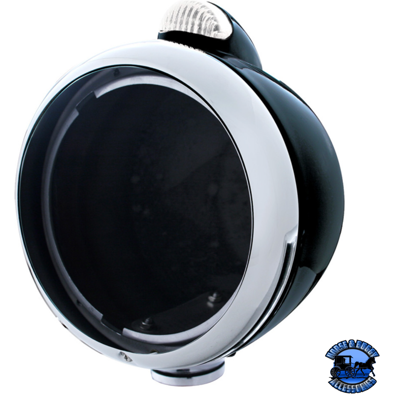 BLACK GUIDE 682-C HEADLIGHT NO BULB WITH LED SIGNAL (Choose Mode) (Choose Color) HOUSING Dual / Clear,Single / Clear Black