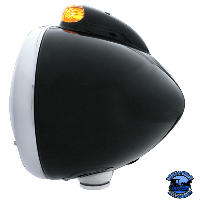 BLACK GUIDE 682-C HEADLIGHT NO BULB WITH LED SIGNAL (Choose Mode) (Choose Color) HOUSING Dual / Amber,Dual / Clear,Single / Clear Gray