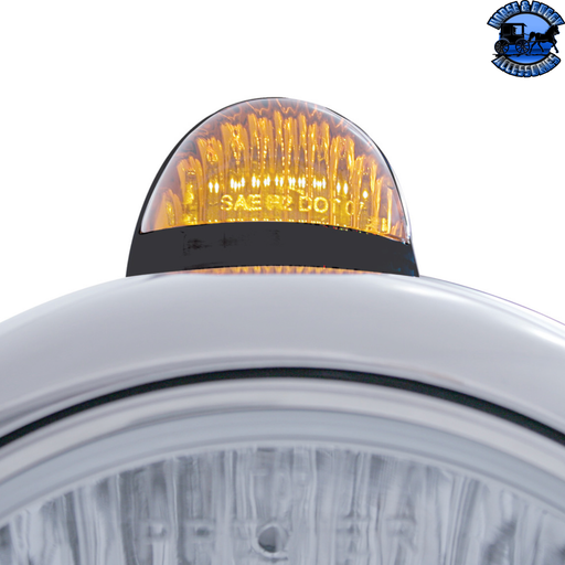 BLACK GUIDE 682-C HEADLIGHT NO BULB WITH LED SIGNAL (Choose Mode) (Choose Color) HOUSING Dual / Amber,Dual / Clear,Single / Clear Dark Gray