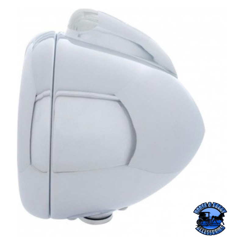 CHROME GUIDE 682-C HEADLIGHT NO BULB WITH LED SIGNAL (Choose Mode) (Choose Color) HEADLIGHT Single / Amber,Dual / Amber,Dual / Clear Light Gray