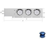 2" BOLT PATTERN SS SPRING LOADED LIGHT BAR WITH 6X DOUBLE FURY 19 LED LIGHTS & VISORS (Choose Color) light bar Red & Blue,Red & Green,Red & Purple,Red & White,Red & Amber Light Gray