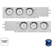 2" BOLT PATTERN SS SPRING LOADED LIGHT BAR WITH 6X DOUBLE FURY 19 LED LIGHTS & VISORS (Choose Color) light bar Red & Blue,Red & Green,Red & Purple,Red & White,Red & Amber Light Gray