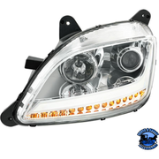 PROJECTION HEADLIGHT WITH LED POSITION LIGHT & SEQUENTIAL SIGNAL FOR 2012-2021 PETERBILT 579 (Choose Color) (Choose Choose Side) HEADLIGHT Chrome / Driver's Side,Chrome / Passenger's Side,Black / Driver's Side,Black / Passenger's Side Light Gray