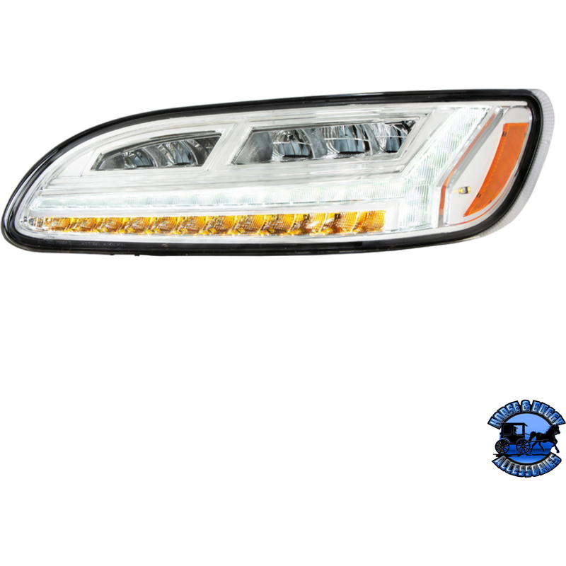 6 LED HEADLIGHT FOR PETERBILT 386 (2006-2016) & 387 (2000-2011) (Choose Color) (Choose Side) HEADLIGHT Chrome / Driver's Side Dark Slate Gray