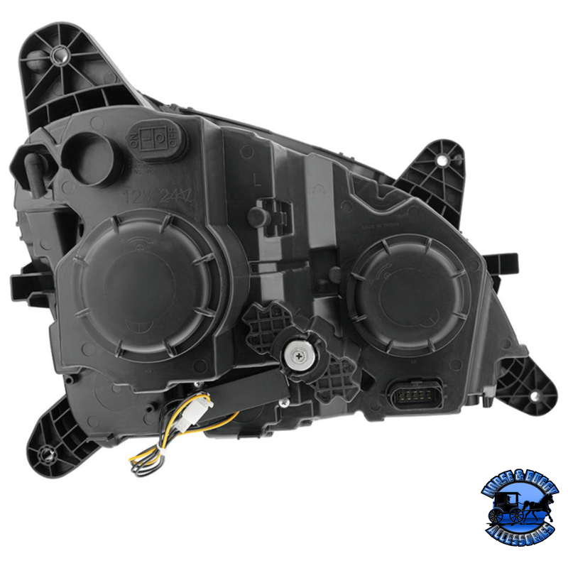 PROJECTION HEADLIGHT WITH LED POSITION LIGHT & SEQUENTIAL SIGNAL FOR 2012-2021 PETERBILT 579 (Choose Color) (Choose Choose Side) HEADLIGHT Chrome / Driver's Side,Chrome / Passenger's Side,Black / Driver's Side,Black / Passenger's Side Dark Slate Gray