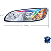 LED HEADLIGHT WITH COLOR CHANGING POSITION LIGHT BAR FOR PETERBILT 386 (2005-2015) & 387 (1999-2010) (Choose Color) (Choose Side) HEADLIGHT Chrome / Driver's Side,Chrome / Passenger's Side,Black / Driver's Side,Black / Passenger's Side Gray