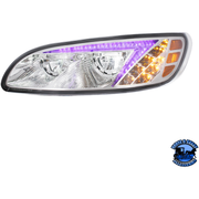 LED HEADLIGHT WITH COLOR CHANGING POSITION LIGHT BAR FOR PETERBILT 386 (2005-2015) & 387 (1999-2010) (Choose Color) (Choose Side) HEADLIGHT Chrome / Driver's Side,Chrome / Passenger's Side,Black / Driver's Side,Black / Passenger's Side Light Gray