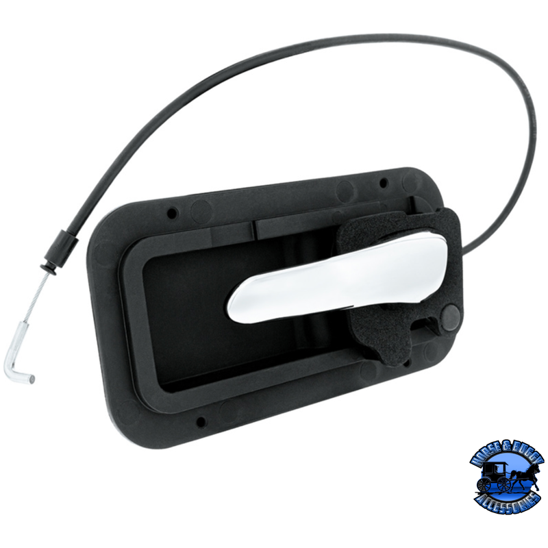 CHROME INTERIOR DOOR HANDLE W/CABLE & BASE FOR PETERBILT 389 (2008-2023) AND 386 (2006-2016) (BULK) (Choose Side) DOOR HANDLE Driver's Side,Passenger's Side Dark Slate Gray