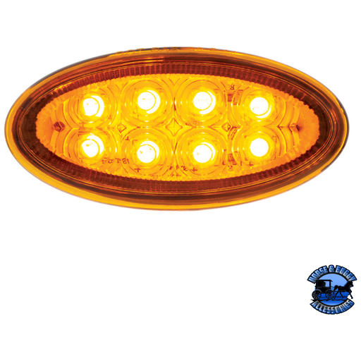 8 LED FENDER PARKING & TURN SIGNAL LIGHT FOR PETERBILT 386 (2006-2014) & 387 (2006-2010)-AMBER LED/AMBER LENS #36810 TURN SIGNAL Orange