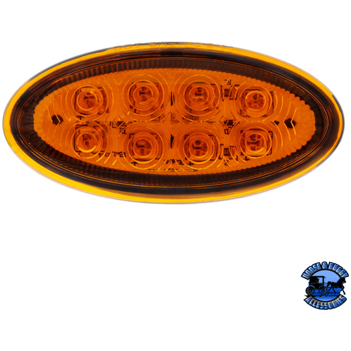 8 LED FENDER PARKING & TURN SIGNAL LIGHT FOR PETERBILT 386 (2006-2014) & 387 (2006-2010)-AMBER LED/AMBER LENS #36810 TURN SIGNAL Black