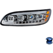 QUAD-LED HEADLIGHT WITH LED DRL & SEQ. SIGNAL FOR 2005-2015 PETERBILT 386 (Choose Color) (Choose Side) HEADLIGHT Chrome / Driver's Side,Chrome / Passenger's Side,Black / Driver's Side,Black / Passenger's Side Dark Slate Gray