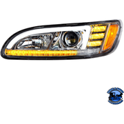 PROJECTION HEADLIGHT WITH LED SEQUENTIAL TURN & DRL FOR 2005-2015 PETERBILT 386 (Choose Color) (Choose Side) HEADLIGHT Chrome / Driver's Side,Chrome / Passenger's Side,Black / Driver's Side,Black / Passenger's Side Dark Slate Gray