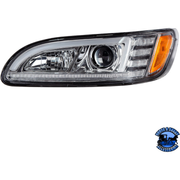 PROJECTION HEADLIGHT WITH LED SEQUENTIAL TURN & DRL FOR 2005-2015 PETERBILT 386 (Choose Color) (Choose Side) HEADLIGHT Chrome / Driver's Side,Chrome / Passenger's Side,Black / Driver's Side,Black / Passenger's Side Dark Slate Gray