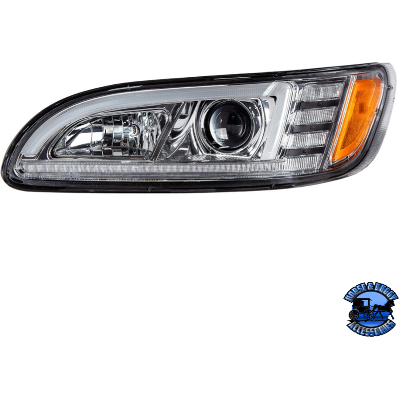 PROJECTION HEADLIGHT WITH LED SEQUENTIAL TURN & DRL FOR 2005-2015 PETERBILT 386 (Choose Color) (Choose Side) HEADLIGHT Chrome / Driver's Side,Chrome / Passenger's Side,Black / Driver's Side,Black / Passenger's Side Dark Slate Gray