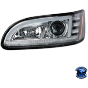 PROJECTION HEADLIGHT WITH LED SEQUENTIAL TURN & DRL FOR 2005-2015 PETERBILT 386 (Choose Color) (Choose Side) HEADLIGHT Chrome / Driver's Side,Chrome / Passenger's Side,Black / Driver's Side,Black / Passenger's Side Dark Slate Gray