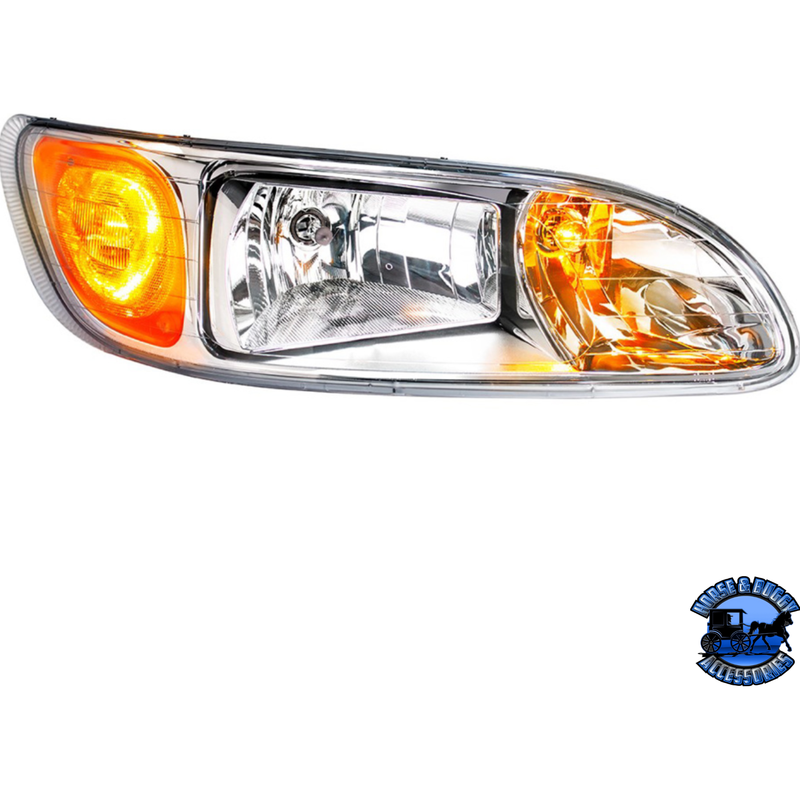 HEADLIGHT FOR 2008+ PETERBILT 382/384/386/387 - COMPETITION SERIES (Choose Side) HEADLIGHT Passenger's Side Light Gray