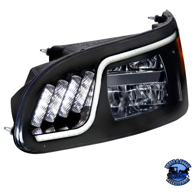 LED HEADLIGHT WITH LED TURN, POSITION, & DRL FOR PETERBILT 386 (2005-2015) & 387 (1999-2010) (Choose Color) (Choose Side) HEADLIGHT Black / Driver's Side,Black / Passenger's Side,Chrome / Driver's Side,Chrome / Passenger's Side Dark Slate Gray