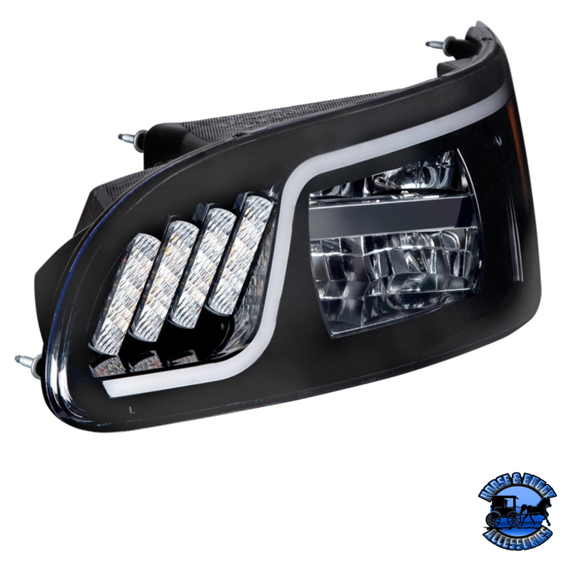 LED HEADLIGHT WITH LED TURN, POSITION, & DRL FOR PETERBILT 386 (2005-2015) & 387 (1999-2010) (Choose Color) (Choose Side) HEADLIGHT Black / Driver's Side,Black / Passenger's Side,Chrome / Driver's Side,Chrome / Passenger's Side Dark Slate Gray