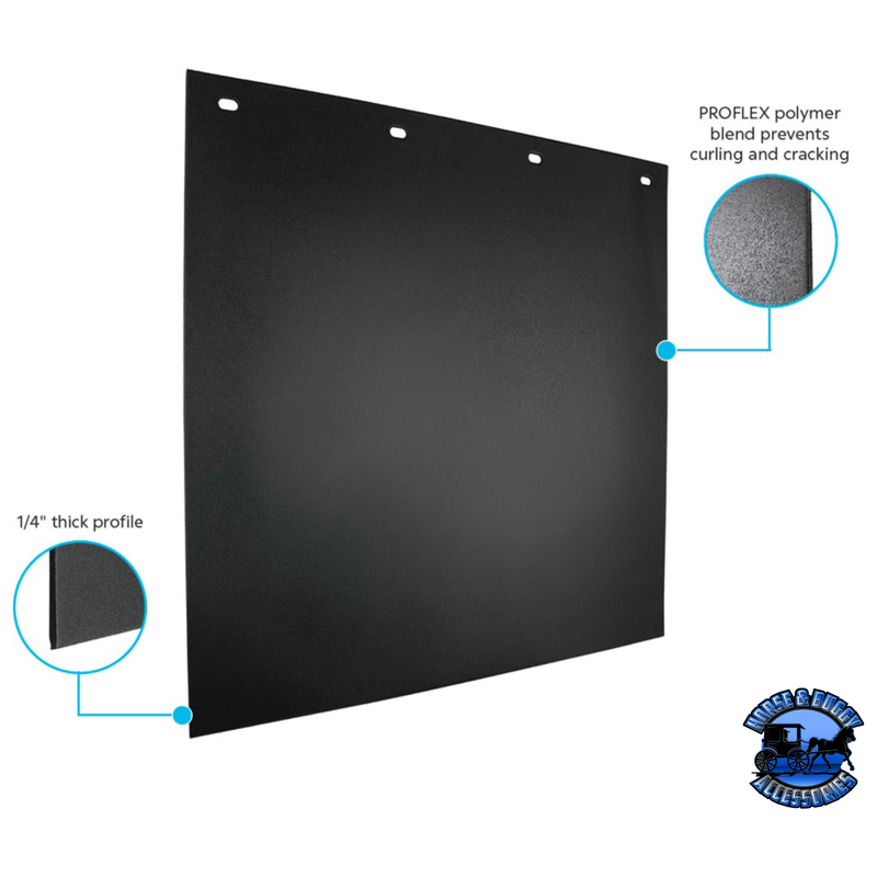 24" X 24" BLACK PROFLEX MUD FLAP (Choose Style) Mud Flap No Graphic,Freightliner Logo Dark Slate Gray