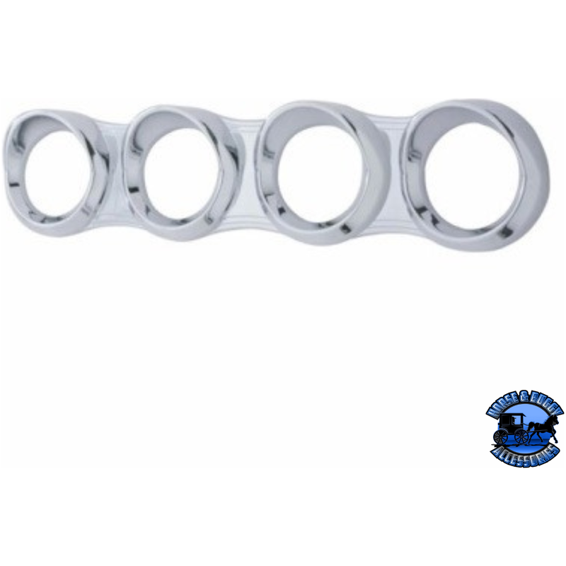 4 GAUGE CLUSTER BEZEL WITH VISOR FOR 2006+ PETERBILT - HORIZONTAL #41299 Gauge Bezel Gray