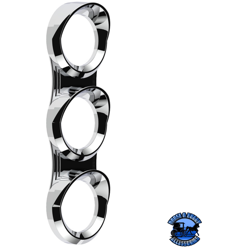 3 GAUGE CLUSTER BEZEL WITH VISOR FOR 2006+ PETERBILT - VERTICAL #41296 Gauge Bezel Gray