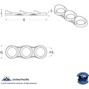 3 GAUGE CLUSTER BEZEL WITH VISOR FOR 2006+ PETERBILT - VERTICAL #41296 Gauge Bezel Light Gray